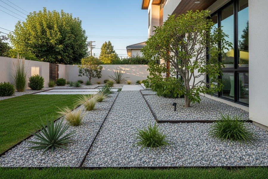 gravel landscaping alternative Coventry RI low maintenance yard