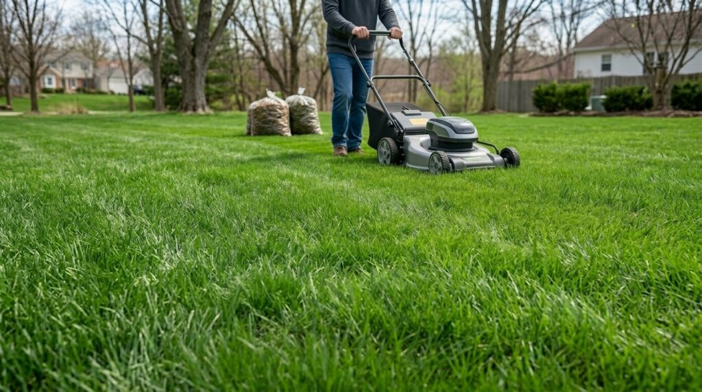 spring lawn cleanup