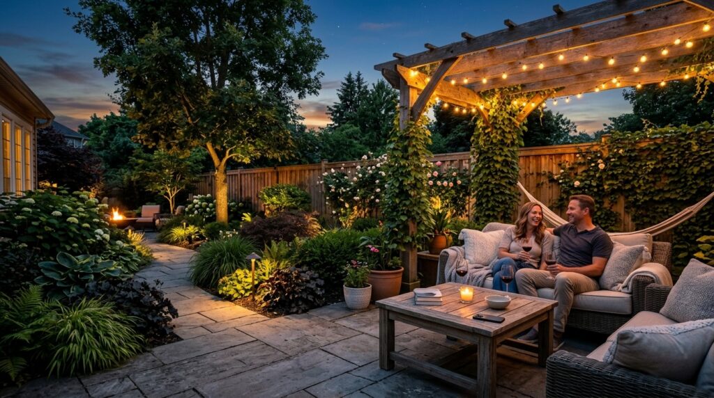 Modern backyard landscape installation ideas