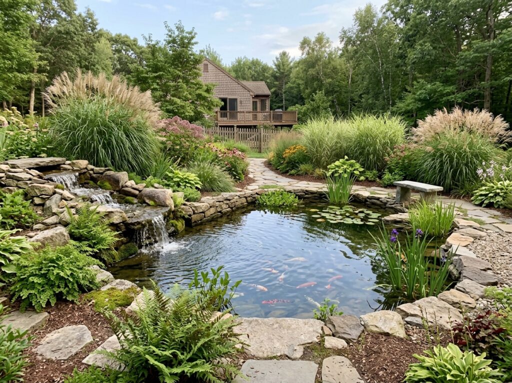 Backyard pond with waterfall 202608060946 1