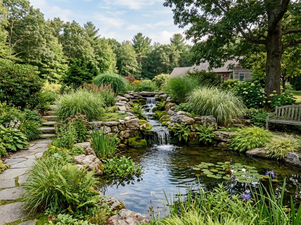 Backyard pond with waterfall 202608060946
