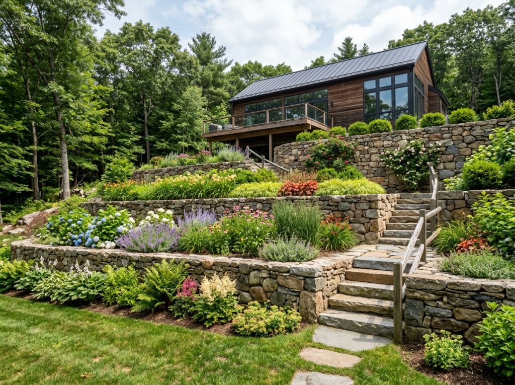 Retaining Wall Installation in Coventry RI: Functional Beauty for Slopes 2 Retaining Wall Installation in Coventry RI