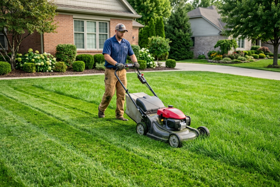 Mower following the one-third lawn mowing rule